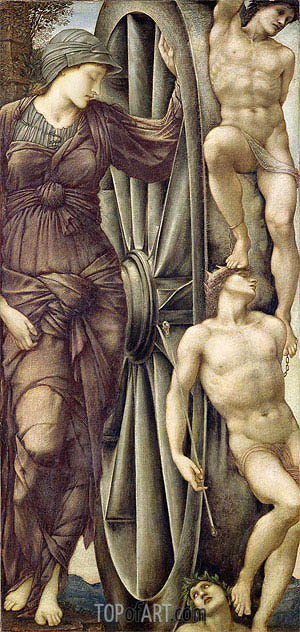 300x632 The Wheel Of Fortune Burne Jones Painting 6519 Topofart - Wheel Of Fortune Painting