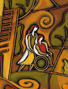 228x300 Wheelchair Paintings Fine Art America - Wheelchair Painting