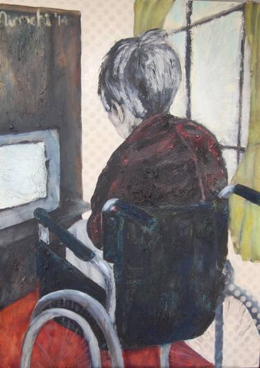 375x530 Wheelchair Paintings For Sale Saatchi Art - Wheelchair Painting