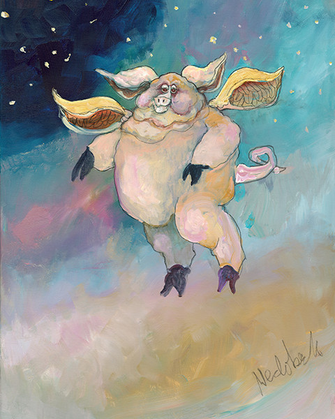 480x600 When Pigs Fly Nedobeck - When Pigs Fly Painting