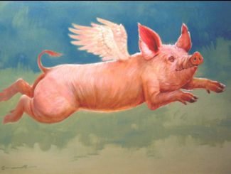 325x245 Dave Merrill Art - When Pigs Fly Painting