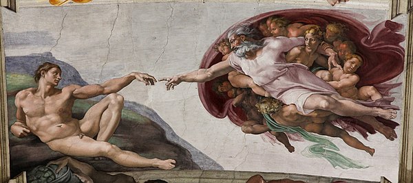 600x267 The Creation Of Adam - When The Land Belonged To God Painting