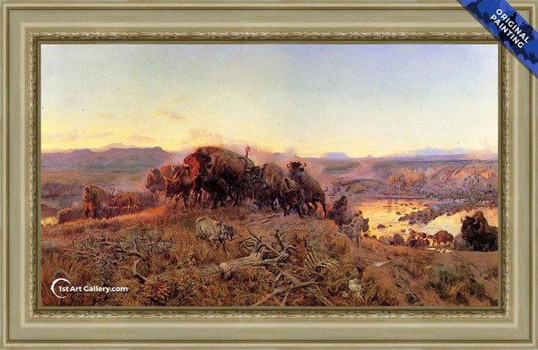 600x391 Charles Marion Russell Reproduction Samples 1st Art Gallery - When The Land Belonged To God Painting