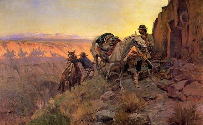 648x398 Charles Marion Russell - When The Land Belonged To God Painting