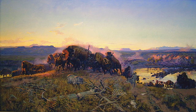 640x367 Filewhen The Land Belonged To God By C.m. Russell.jpg - When The Land Belonged To God Painting