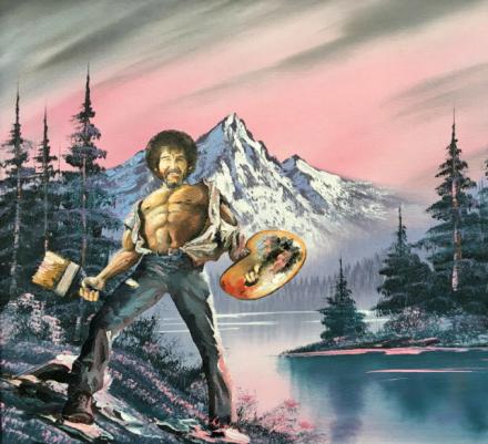 440x401 Epic Bob Ross Painting Printed Poster - Where Can I Buy A Bob Ross Painting
