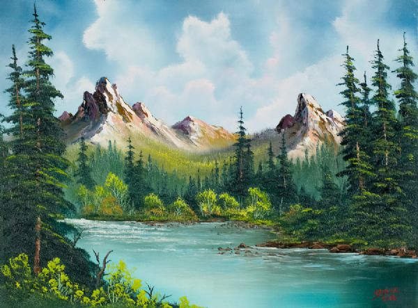 600x443 Twin Peaks River Painting - Where Can I Buy A Bob Ross Painting