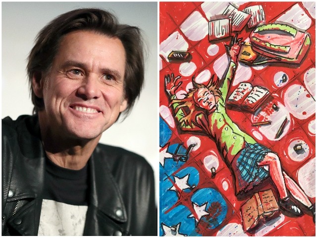 640x480 Jim Carrey Shares Painting Of American Flag Soaked In Schoolgirl'S - Where Can I Buy A Jim Carrey Painting
