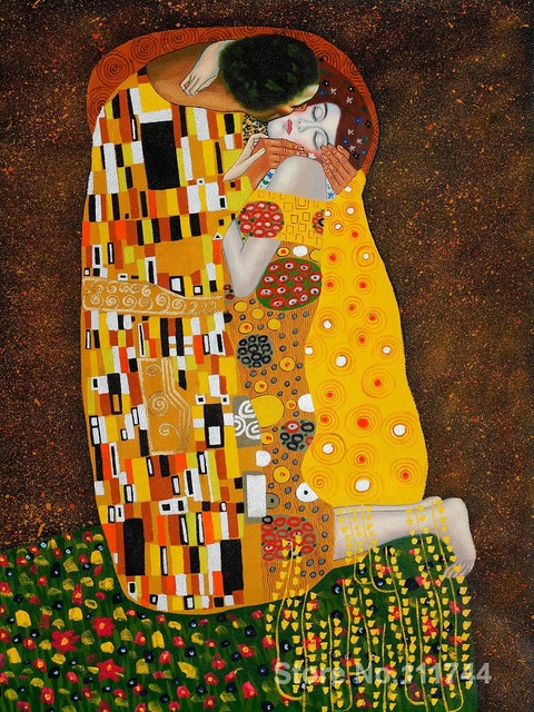 480x640 Famous Paintings Of Gustav Klimt The Kiss Hand Painted Canvas Art - Where Is The Kiss Painting