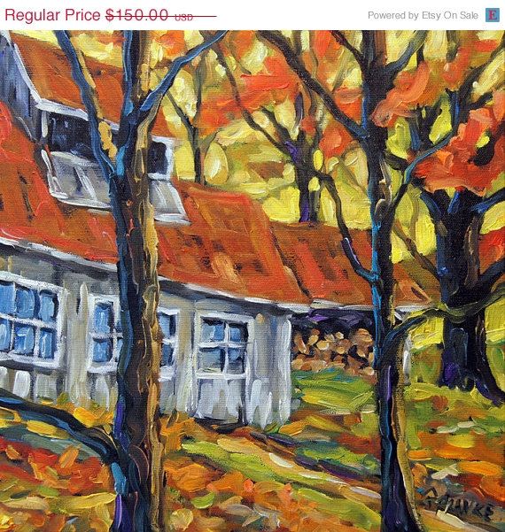 570x601 Fall Sale Sugar Shack Colors Small Original Oil I Love Maple - Where Is The Original Sugar Shack Painting