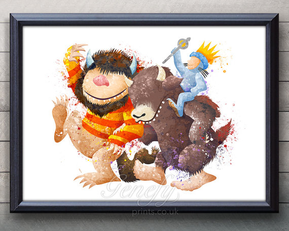 570x456 Where The Wild Things Are Watercolor Poster Print Watercolor - Where The Wild Things Are Painting