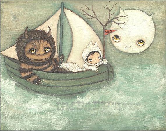 570x451 Where The Wild Things Are Print Moishe Childrens Wall Art Nautical - Where The Wild Things Are Painting