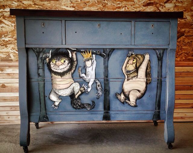 640x506 Where The Wild Things Are Dresser. Painted Freehand By Andrea - Where The Wild Things Are Painting