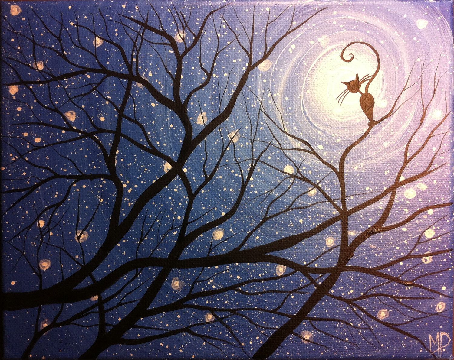 1500x1191 Whimsical Cat Painting The Inquisitive Cat 8 X 10, Acrylic - Whimsical Cat Painting