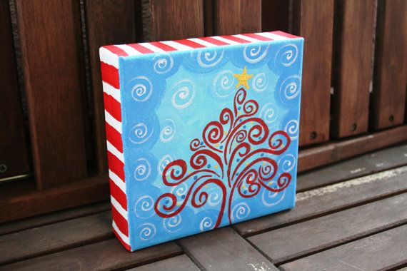 570x380 Result.ly Whimsical, Christmas Tree And Folk - Whimsical Christmas Painting