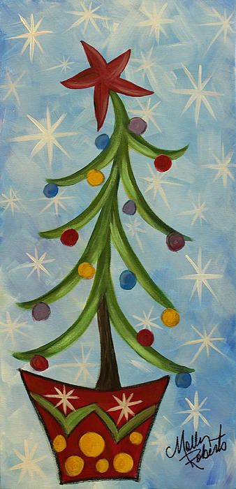 338x700 This Whimsical Christmas Tree Seems To Dance Against A Backdrop - Whimsical Christmas Tree Painting
