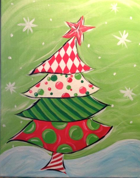 Whimsical Christmas Tree Painting at PaintingValley.com | Explore