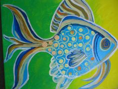 236x177 Whimsical Fish Folk Art On Reclaimed Wood Folk Art - Whimsical Fish Painting