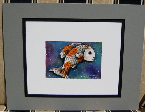 570x439 Whimsical Fish Painting By Phantomwhispers On Etsy - Whimsical Fish Painting