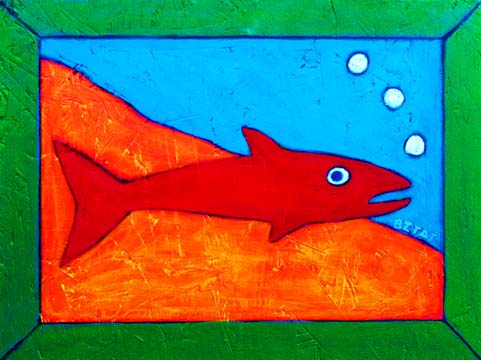 481x360 Whimsical - Whimsical Fish Painting