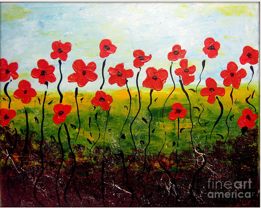 900x718 Whimsical Flower Painting By Daniela Fodor - Whimsical Flower Painting