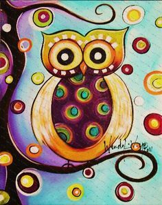 Whimsical Owl Painting at PaintingValley.com | Explore collection of ...