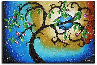 400x270 Whimsical Blue Moon Painting By Hjmart - Whimsical Painting
