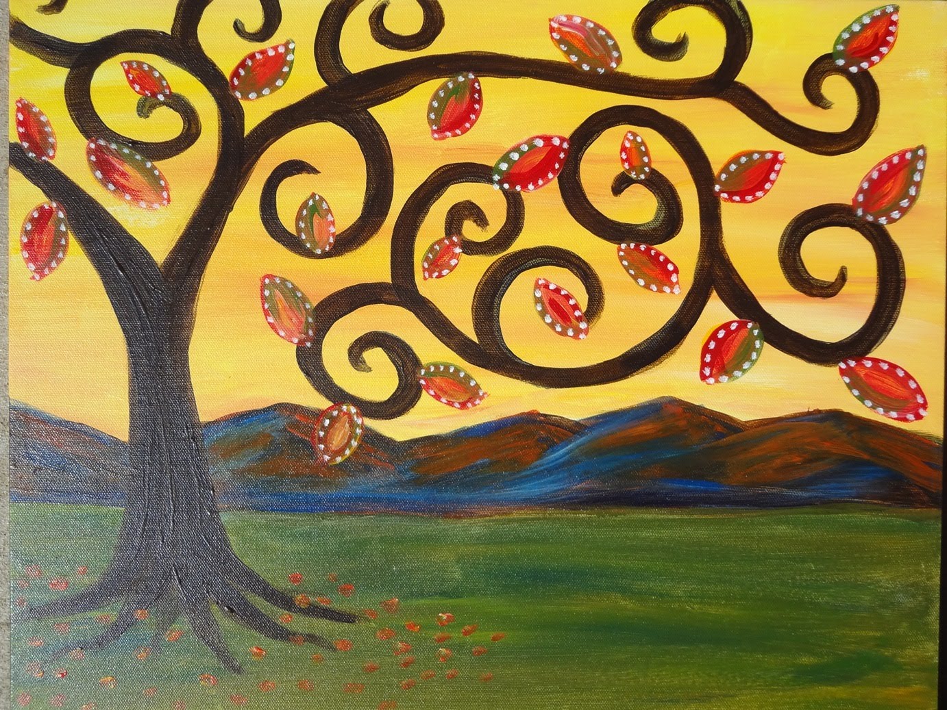 1382x1037 Painting Lessons Online Guided Acrylic Painting For Beginners - Whimsical Tree Painting