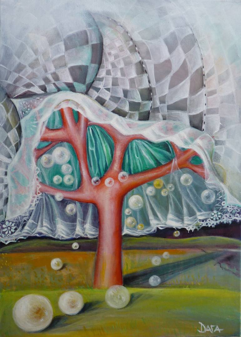 770x1076 Saatchi Art Whimsical Tree Painting By Dara Dyakova - Whimsical Tree Painting