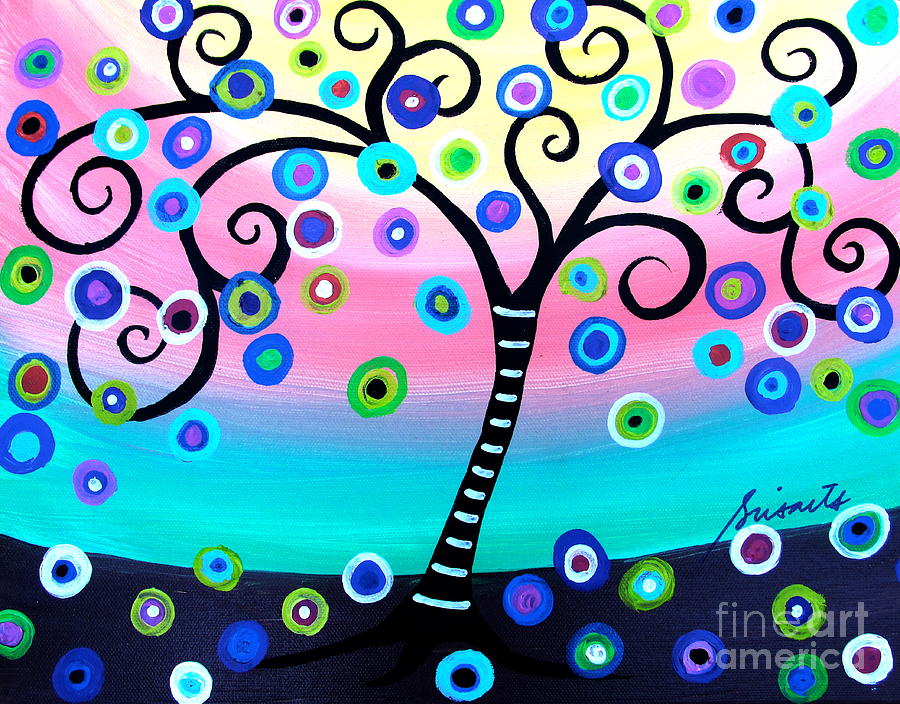 900x704 Whimsical Tree Of Life Painting By Pristine Cartera Turkus - Whimsical Tree Painting