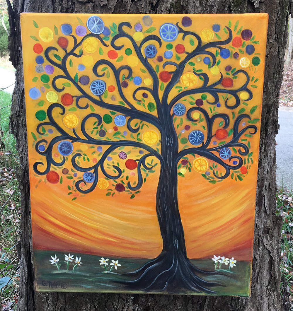 1000x1062 Whimsical Tree Painting Gail Tefft Artz Adp Studio Amp Paint Classes - Whimsical Tree Painting