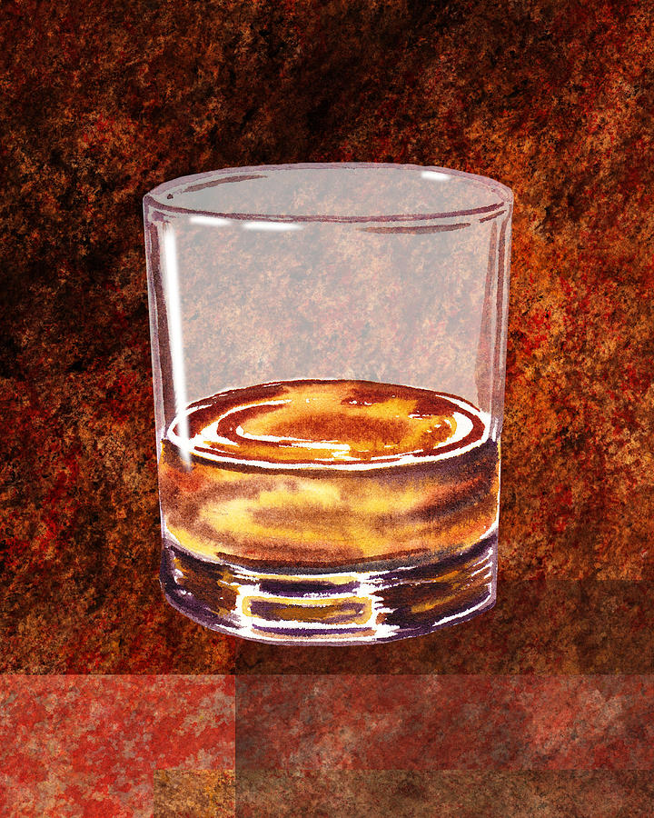 720x900 Whiskey Glass Painting By Irina Sztukowski - Whiskey Painting
