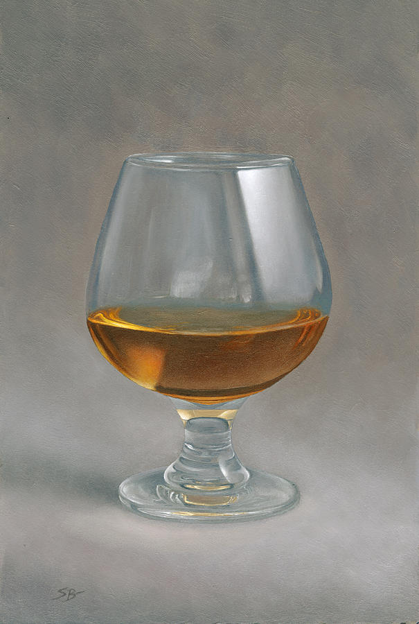 605x900 Whiskey Glass Painting By Steve Bridger - Whiskey Painting