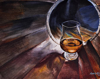 340x270 Bourbon Painting Etsy - Whiskey Painting