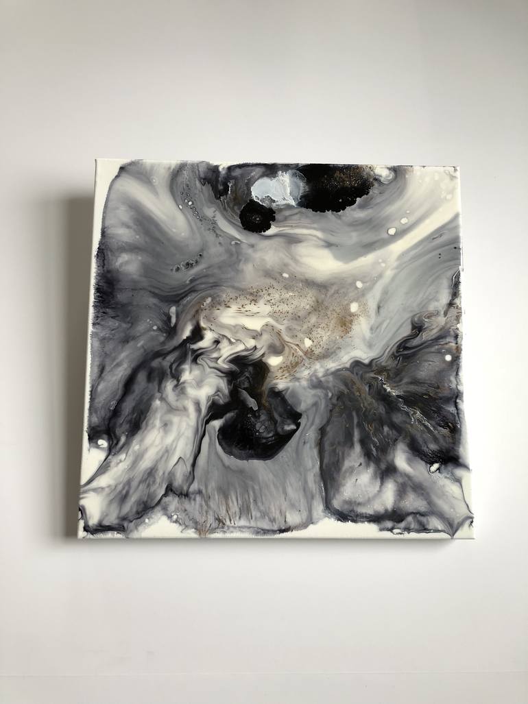 770x1027 Saatchi Art Black And White Abstract Paint On Canvas Painting By - White Abstract Painting