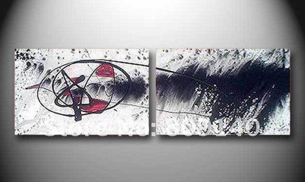 626x373 Free Shipping New Black White Contemporary Abstract Oil Painting - White Abstract Painting
