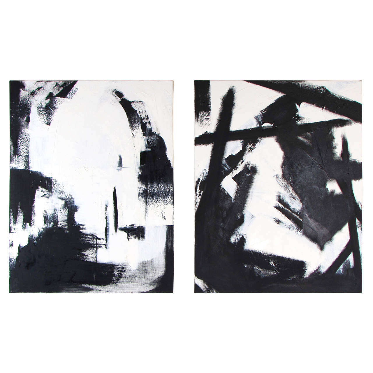 1280x1280 Large Black And White Oil On Canvas Abstract Paintings By - White Abstract Painting