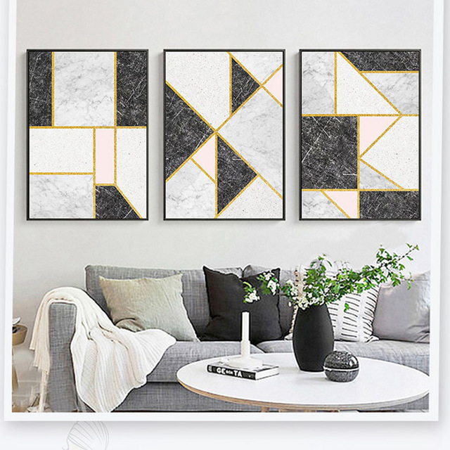 640x640 Customization Gold Lines Black White Pink Marbling Modern Artistic - White And Gold Painting