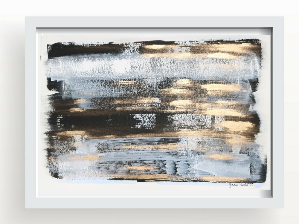 1000x750 Jenna Webb Art Limited Series - White And Gold Painting