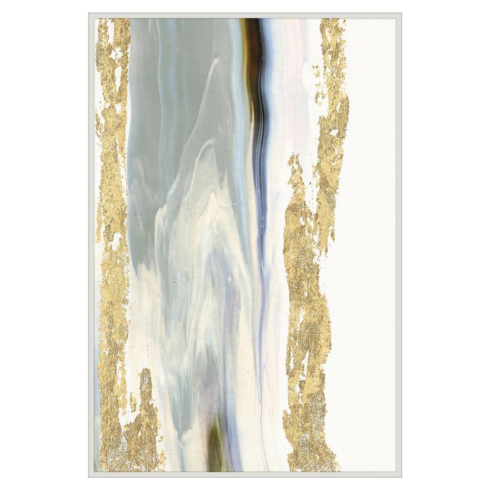 1000x1000 Marble Gold Leaf Abstract Painting - White And Gold Painting