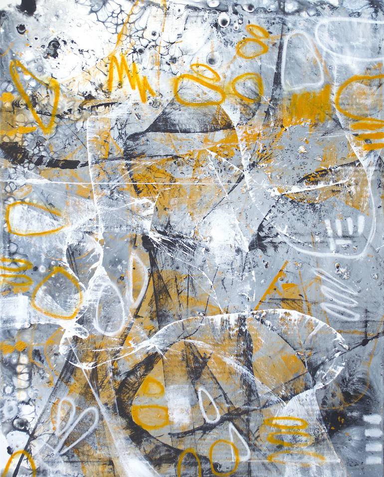 770x956 Saatchi Art Black And White Abstract - White And Gold Painting