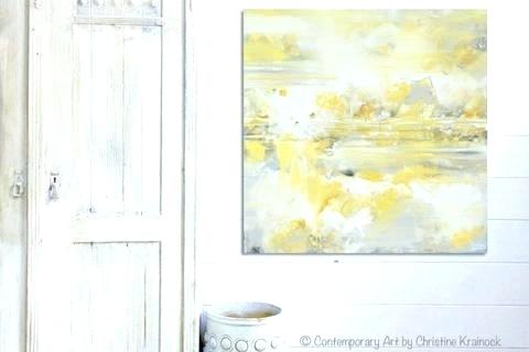 480x320 Yellow Gray Wall Art Yellow And Gray Wall Decor Print Art Yellow - White And Gold Painting