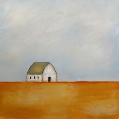 White Barn Painting