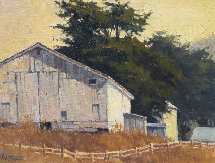700x530 Paul Kratter Artist Painter - White Barn Painting