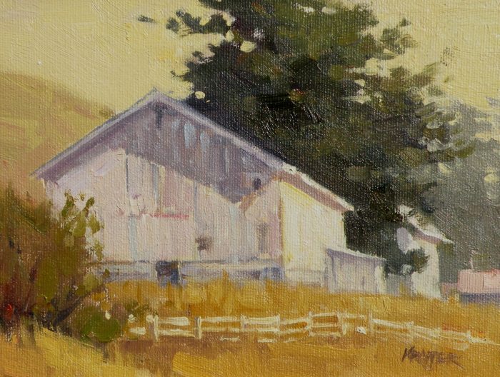700x528 Paul Kratter Artist Painter - White Barn Painting