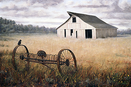 424x281 White Barn. Karl Soderlund (B. Unknown). Oil On Canvas, - White Barn Painting