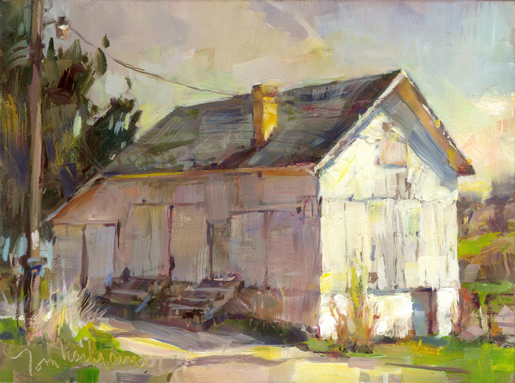 1024x763 Genre Barns Tom Nachreiner - White Barn Painting