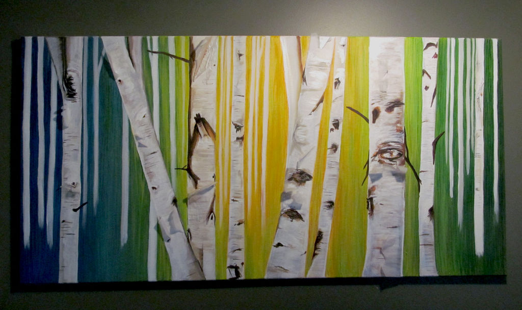 1024x608 White Birch Forest Painting - White Birch Painting