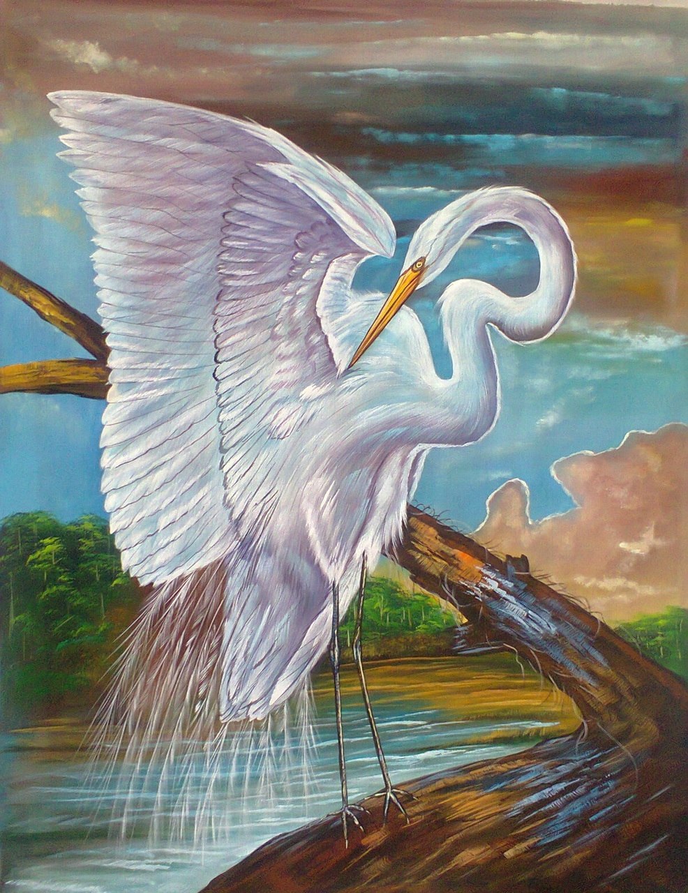 986x1280 Buy White Bird By Community Artists Group@ Rs. 6490. Code - White Bird Painting