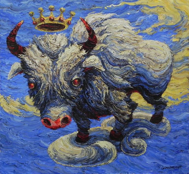 770x708 Saatchi Art White Buffalo Painting By David Goodrich - White Buffalo Painting